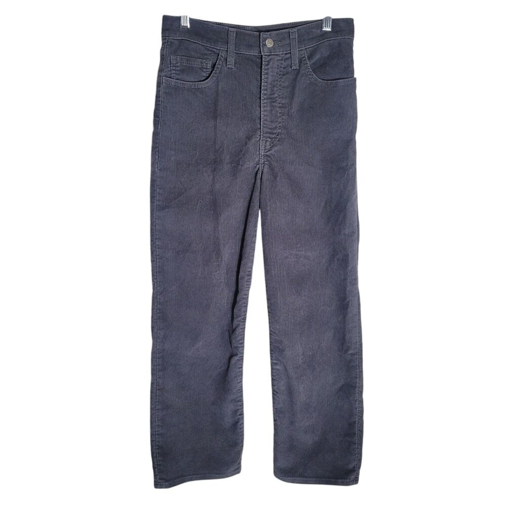 Levi's Ribcage Straight Ankle Corduroy Pants Women's Size 27 Gray Casual Classic